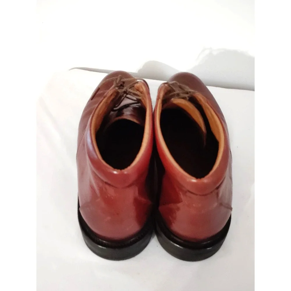 Johnston & Murphy Leather Lace‑Up Chuka Boots Brown Casual Dress Western Men 10